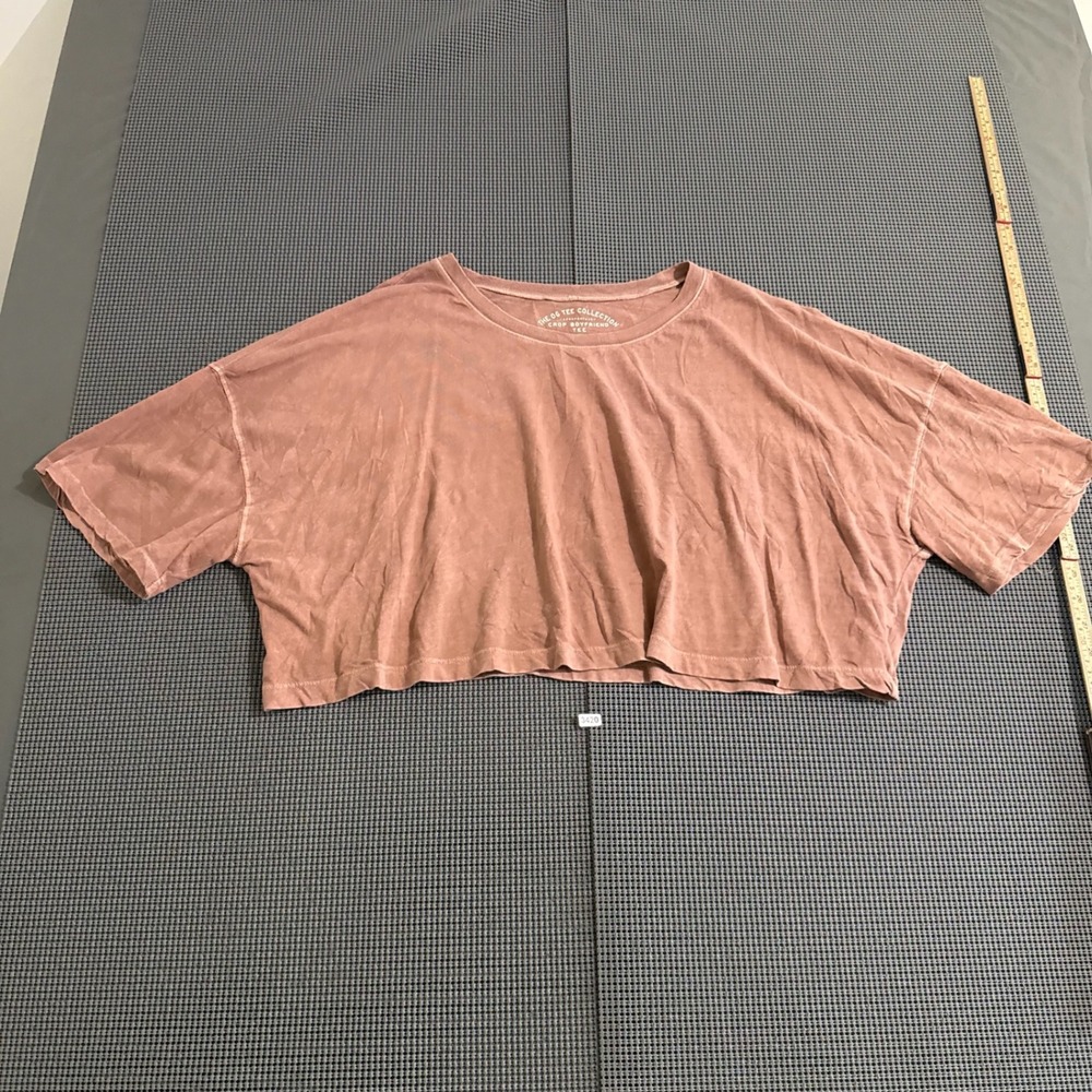 Aeropostale OG Tee Collection Crop Boyfriend Tee Pink Small